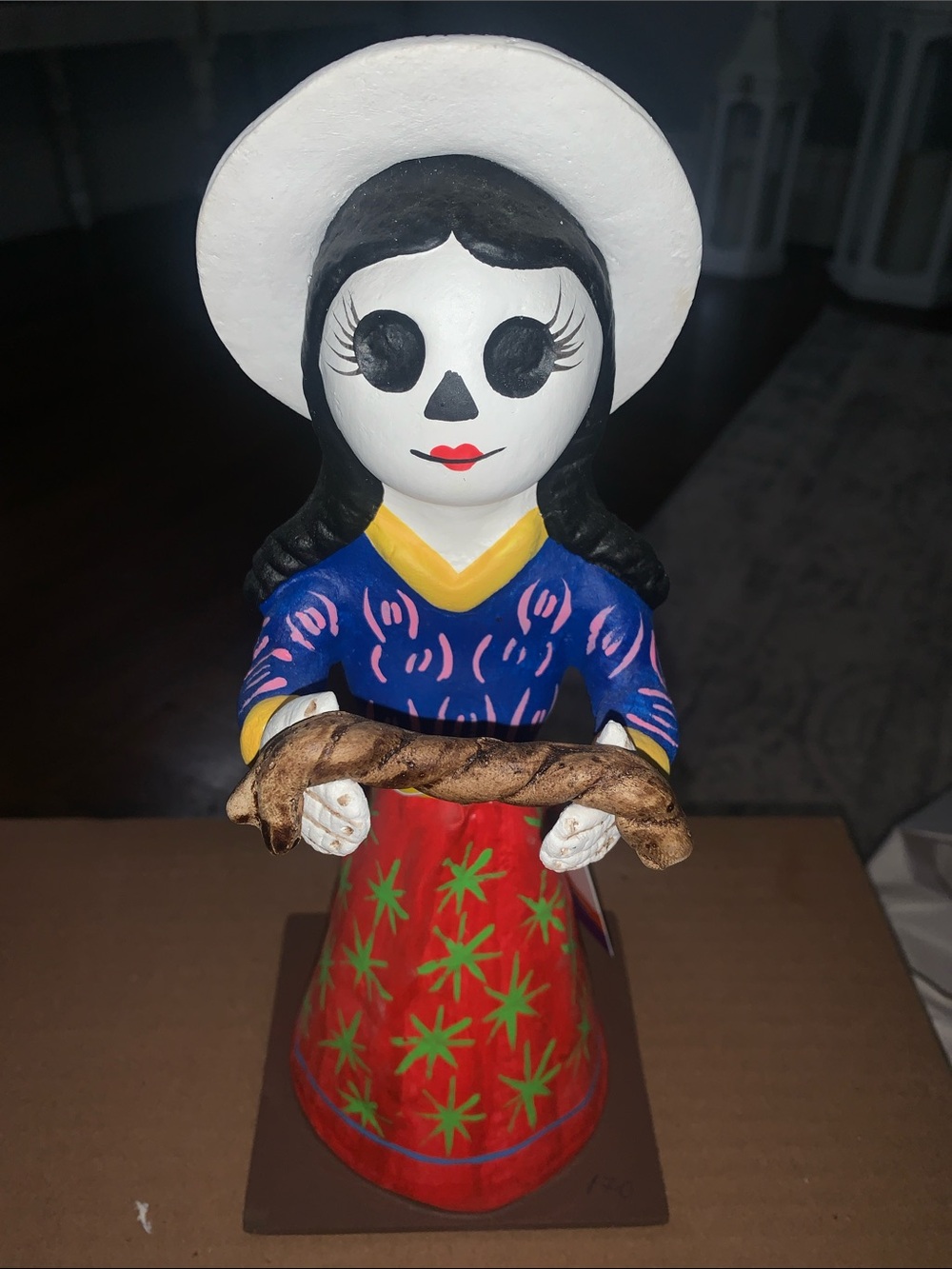 🆕- Hand-Painted Folk Art Skeleton Traditional Sculpture Made In Peru
